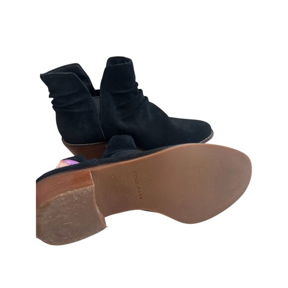 COLE HAAN Black Suede Ankle Booties Boots Size 6.5 - Picture 6 of 8